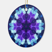レトロマンダラフラワーブルー&パープル セラミックオーナメント (左)
