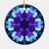 レトロマンダラフラワーブルー&パープル セラミックオーナメント (裏面)