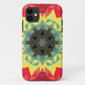 レトロマンダラフラワーレッドとイエロー Case-Mate iPhoneケース (裏面)