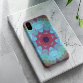レトロマンダラフラワーレッドブルーとパープル iPhone 11 ケース