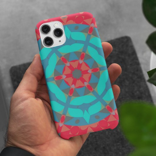 レトロマンダラフラワーレッド&ブルー Case-Mate iPhoneケース