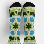 レトロマンダラブルーグリーンホワイトとブラック ソックス (上部)