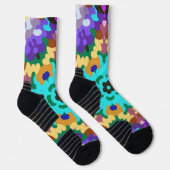 レトロマンダラブルーパープルとイエロー ソックス (右)