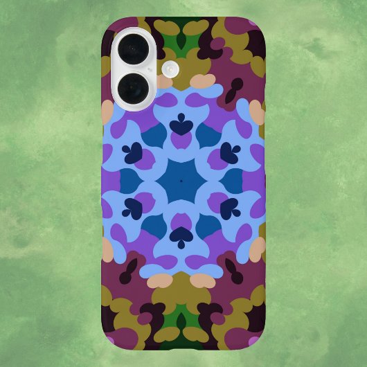 レトロマンダラブルーパープルとイエロー Case-Mate iPhoneケース