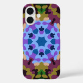レトロマンダラブルーパープルとイエロー Case-Mate iPhoneケース (裏面)