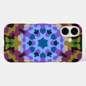 レトロマンダラブルーパープルとイエロー Case-Mate iPhoneケース (裏面 (横))