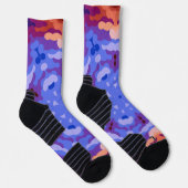 レトロマンダラブルーパープルアンドレッド ソックス (右)