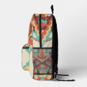 レトロマンダラブルーレッドとイエロー プリントバックパック (右)