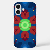 レトロマンダラブルーレッドとグリーン Case-Mate iPhoneケース (裏面)