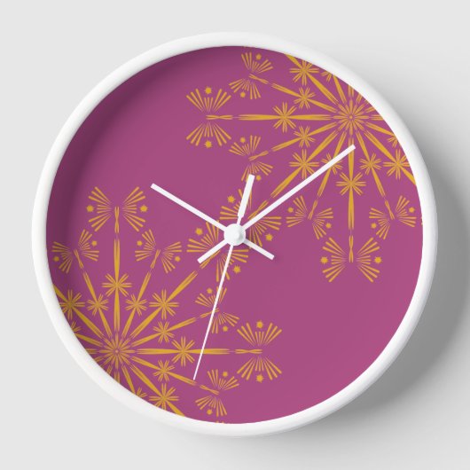 レトロマンダラボイセンベリーウッドフレーム時計 壁時計 (正面)