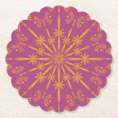 レトロマンダラボイセンベリー紙コースター ペーパーコースター (正面)