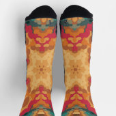 レトロマンダラレッドイエローアンドブルー ソックス (上部)