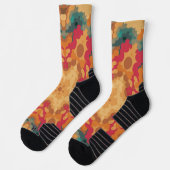 レトロマンダラレッドイエローアンドブルー ソックス (左)