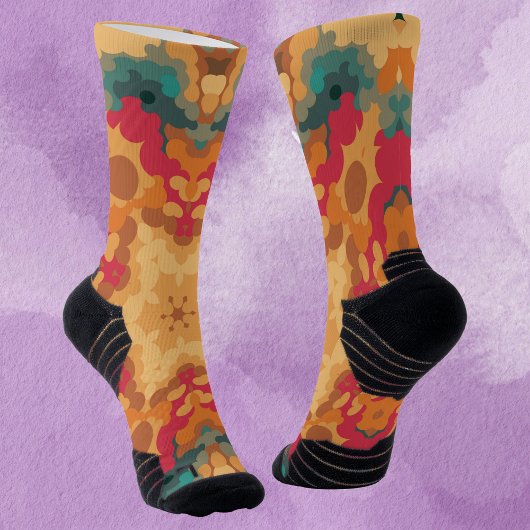 レトロマンダラレッドイエローアンドブルー ソックス