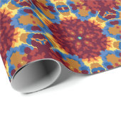 レトロマンダラレッドブルーとイエロー ラッピングペーパー (ロールコーナー)