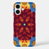 レトロマンダラレッドブルーとイエロー Case-Mate iPhoneケース (裏面)