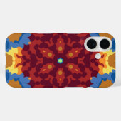 レトロマンダラレッドブルーとイエロー Case-Mate iPhoneケース (裏面 (横))