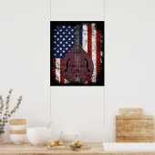 レトロマンドリンギフトヴィンテージカントリーミュージックアメリカン ポスター (キッチン)