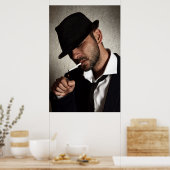 レトロマン喫煙 ポスター (キッチン)