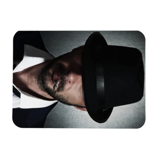 レトロマン喫煙 マグネット (横)