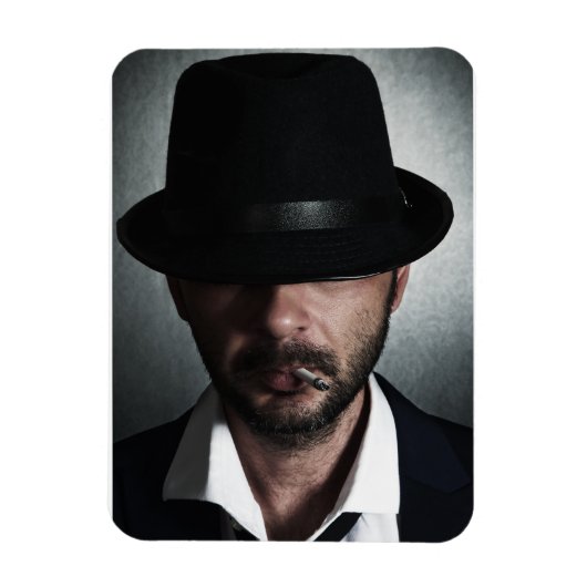 レトロマン喫煙 マグネット (縦)