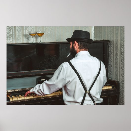 レトロマン遊ズのピアノと喫煙 ポスター (正面)