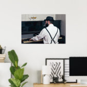 レトロマン遊ズのピアノと喫煙 ポスター (ホームオフィス)