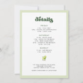 レトロマーガアンドマトリモニーバチェロレッテ週末 招待状 (裏面)