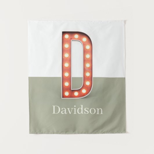 レトロマーキー文字D パーソナライズされた タペストリー (正面)