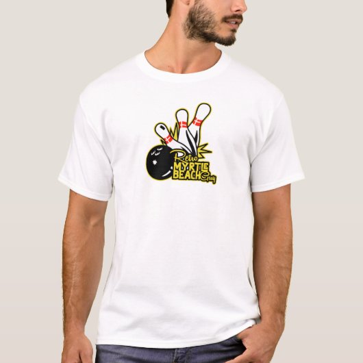 レトロマートルビーチガイボーリング Tシャツ (正面)