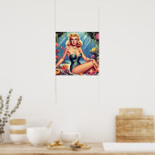 レトロマーメイドのピンアップ ポスター (キッチン)