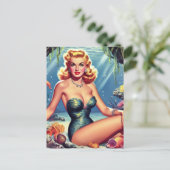 レトロマーメイドのピンアップ ポストカード (スタンド正面)