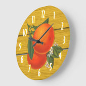 レトロミカン素朴が木に浮き上がる ラージ壁時計 (傾斜)