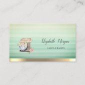 レトロミキサーフラワーストライプズグラデーションベーカリー 名刺 (正面)