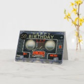 レトロミクロAudiotape 50th birthday recto-verso C カード (黄色い花)