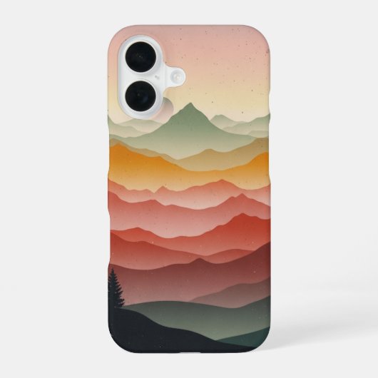 レトロミスティマウンテン iPhone 16ケース (裏面)