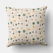 レトロミッドセンチュリーアトミックグリーンオレンジブラウン クッション (裏面)