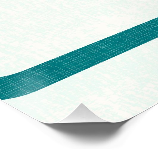 レトロミッドセンチュリーアトミック時代23ティール(緑がかった色)オレンジ ポスター (コーナー)