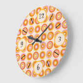 レトロミッドセンチュリーオレンジサークル ラージ壁時計 (傾斜)