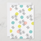 レトロミッドセンチュリーオーナメントピンクホリデーパーティー 招待状 (裏面)