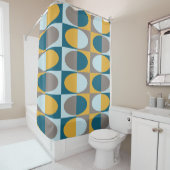 レトロミッドセンチュリーオーバルパターン2 シャワーカーテン (インサイチュ)