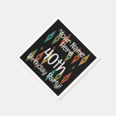 レトロミッドセンチュリーカスタム誕生日 スタンダードカクテルナプキン (角)