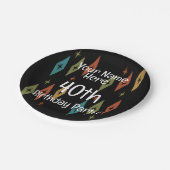 レトロミッドセンチュリーカスタム誕生日 ペーパープレート (アングル)