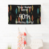 レトロミッドセンチュリーカスタム誕生日 横断幕 (インサイチュ)