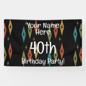 レトロミッドセンチュリーカスタム誕生日 横断幕 (横)