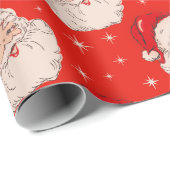 レトロミッドセンチュリークリスマスサンタ ラッピングペーパー (ロールコーナー)