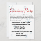 レトロミッドセンチュリークリスマスパーティの招待状ブルー 招待状 (裏面)