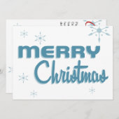 レトロミッドセンチュリークリスマスパーティの招待状ホワイト 招待状 (正面/裏面)