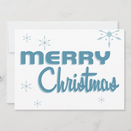 レトロミッドセンチュリークリスマスパーティの招待状ホワイト 招待状 (正面)