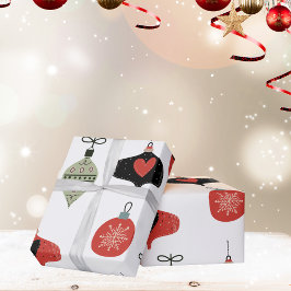 レトロミッドセンチュリークリスマスラッピング紙 ラッピングペーパー